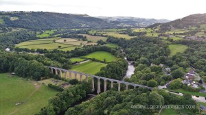 Pontcysyllte Aqueduct from the air water, bridges, aqueduct, green, landscape
