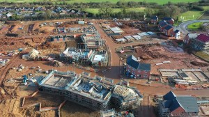 Drones, on constructions site, aerial photography, aerial filming, over head view, consruction