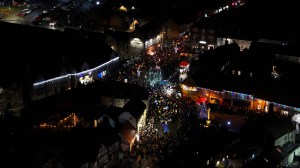 drone, Bolsover castle, junction arts, lantern parade, event, events, night flying, aerial photography, drone photography, photography, warehouse aerial photography, distribution warehouse, commercial drone photography, sunset, sunsetting