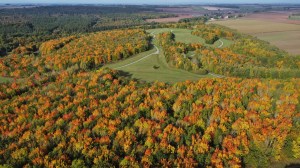 An aerial photo of Poulter Country park in Derbyshire